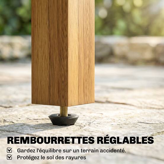 Table basse de jardin bois d'acacia naturel 48 x 48 x 46 cm - PANGIVO - Image 9