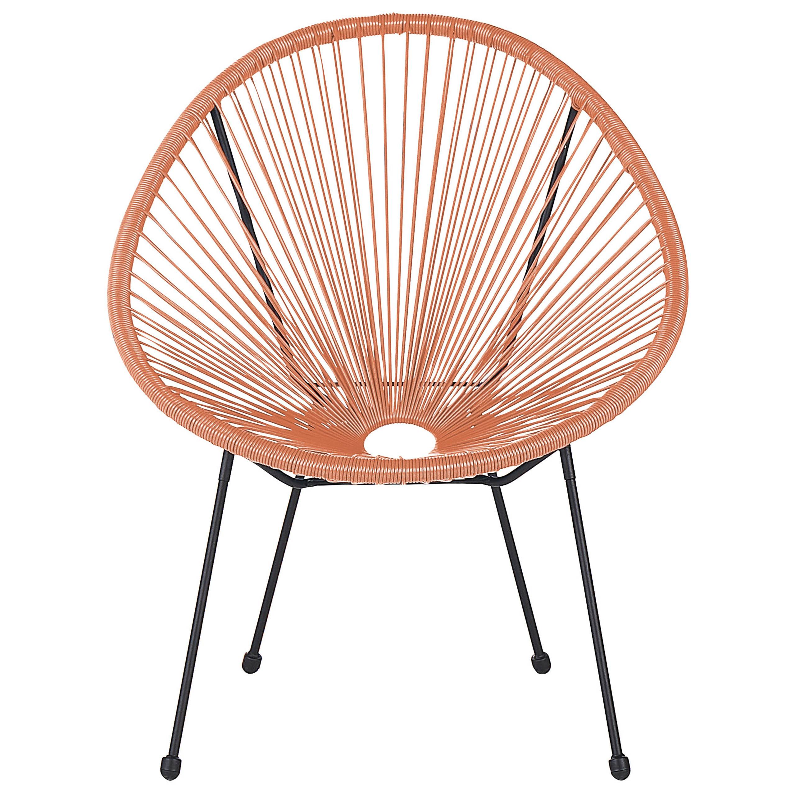 Beliani - Fauteuil coin lecture Polyrotin Orange ACAPULCO II - Beliani - Imagen 4