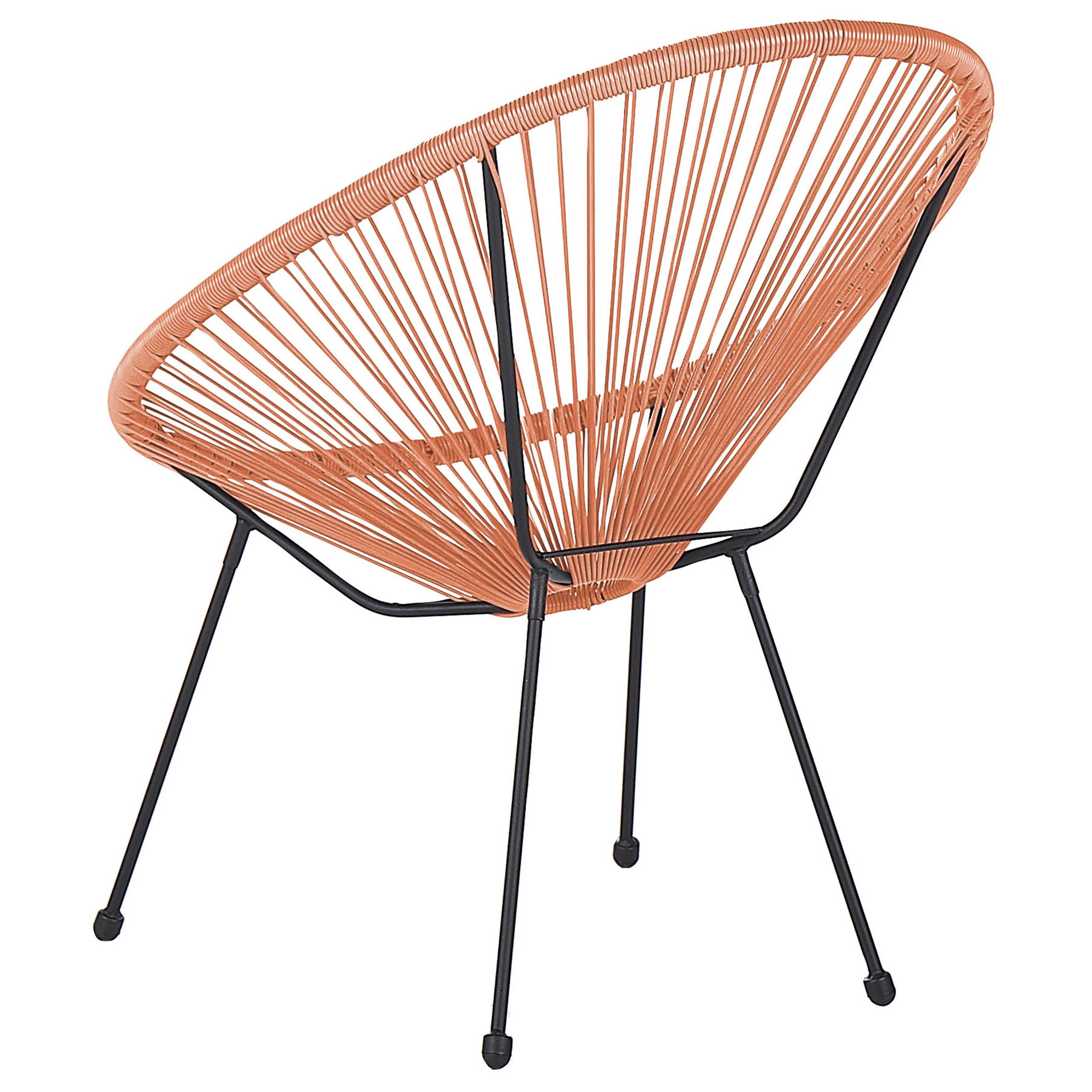 Beliani - Fauteuil coin lecture Polyrotin Orange ACAPULCO II - Beliani - Imagen 6