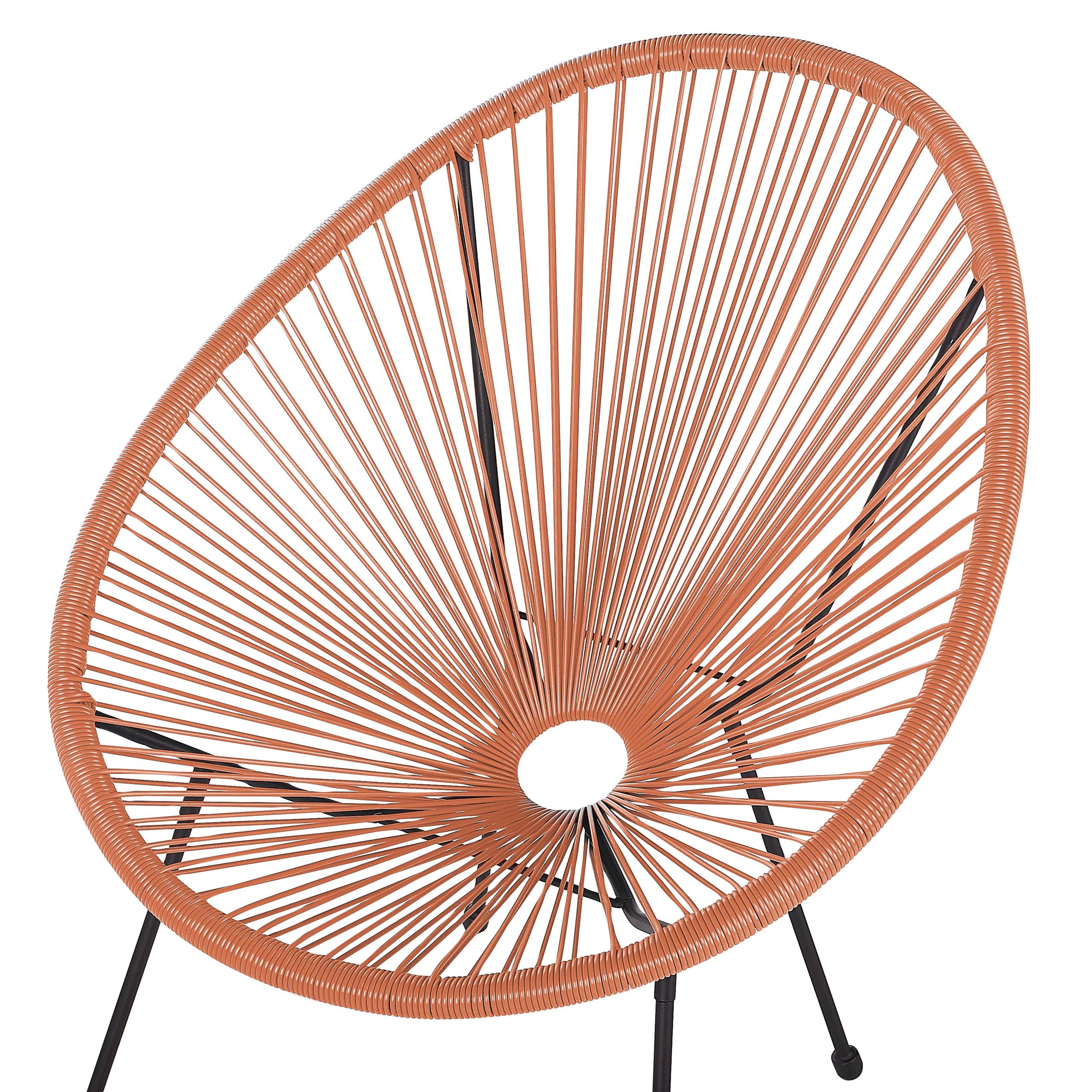 Beliani - Fauteuil coin lecture Polyrotin Orange ACAPULCO II - Beliani - Imagen 7