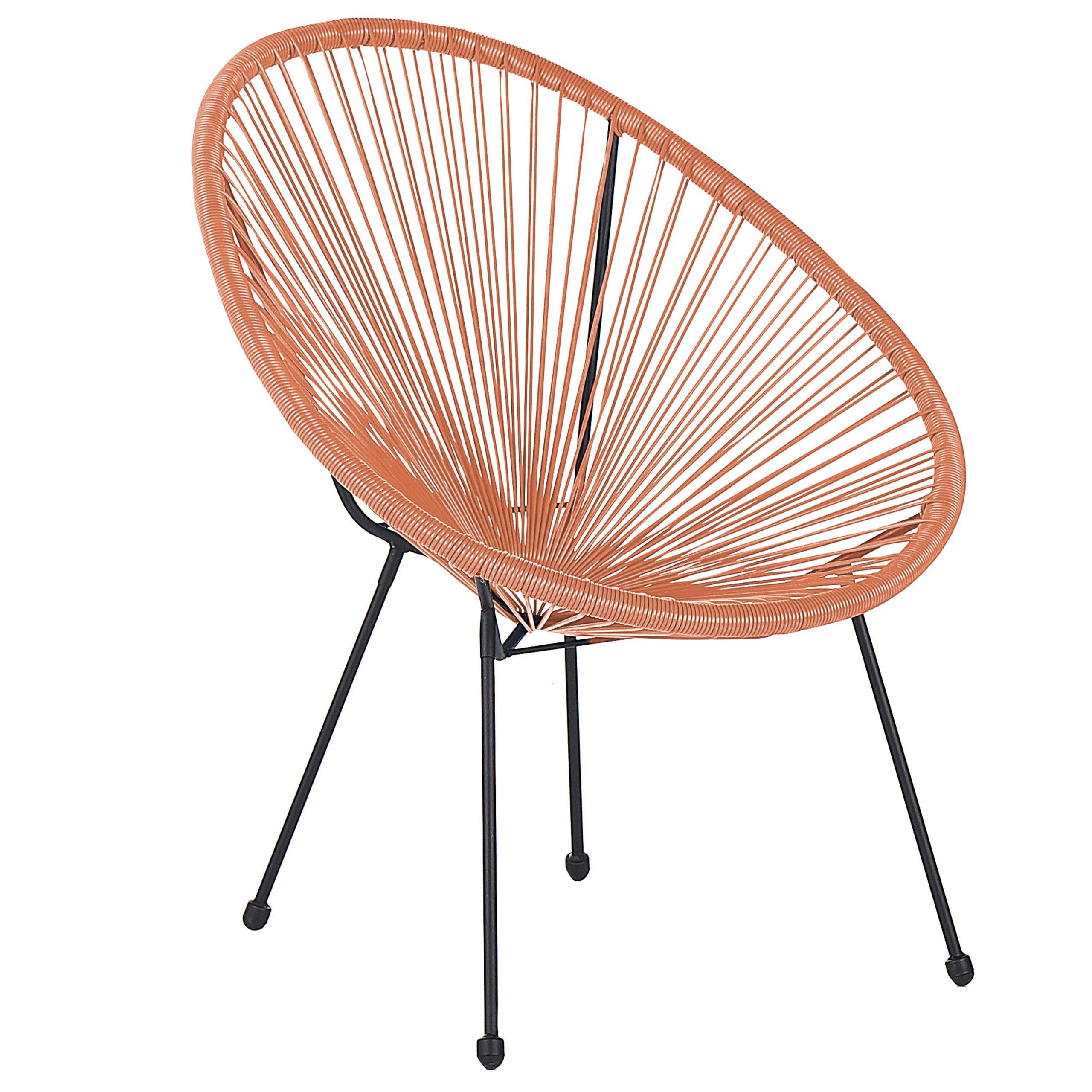Beliani - Fauteuil coin lecture Polyrotin Orange ACAPULCO II - Beliani - Imagen 2