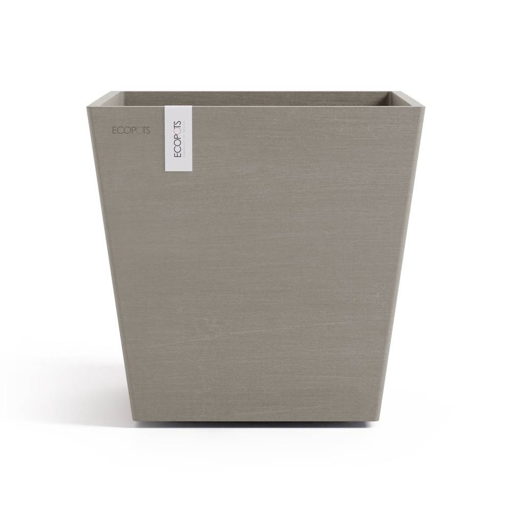 Ecopots - Pot Carré Rotterdam 25 Taupe + réservoir d'eau - 25,2 x 25,2 x H. 24,5 cm - 10,7 L ECOPOTS - Imagen 2