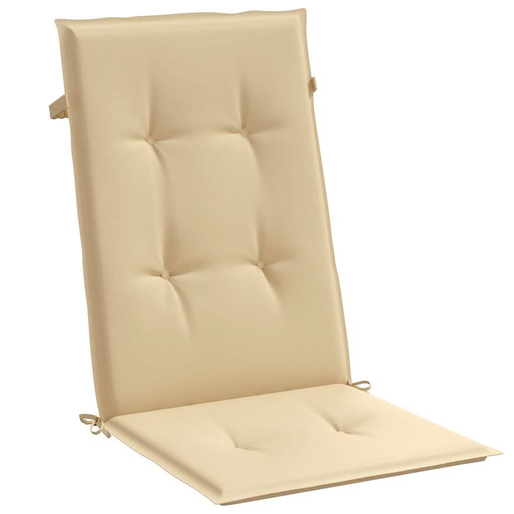 Lot de 6 Coussins Dossier Haut Tissu Polyester Anti-glisse pour Chaise de Jardin Beige Mélangé 120x50cm – ComfortXL Outdoor Living - Image 5
