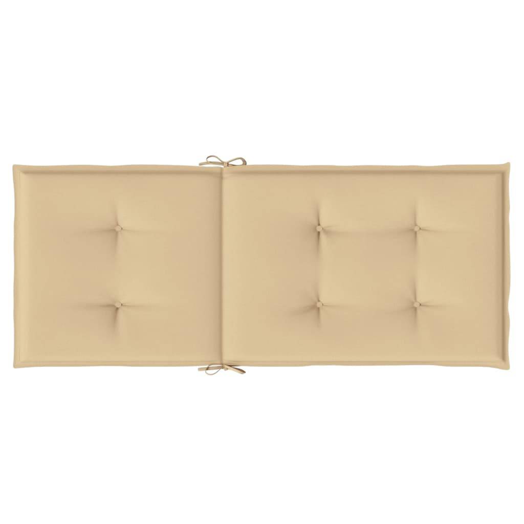 Lot de 6 Coussins Dossier Haut Tissu Polyester Anti-glisse pour Chaise de Jardin Beige Mélangé 120x50cm – ComfortXL Outdoor Living - Image 7