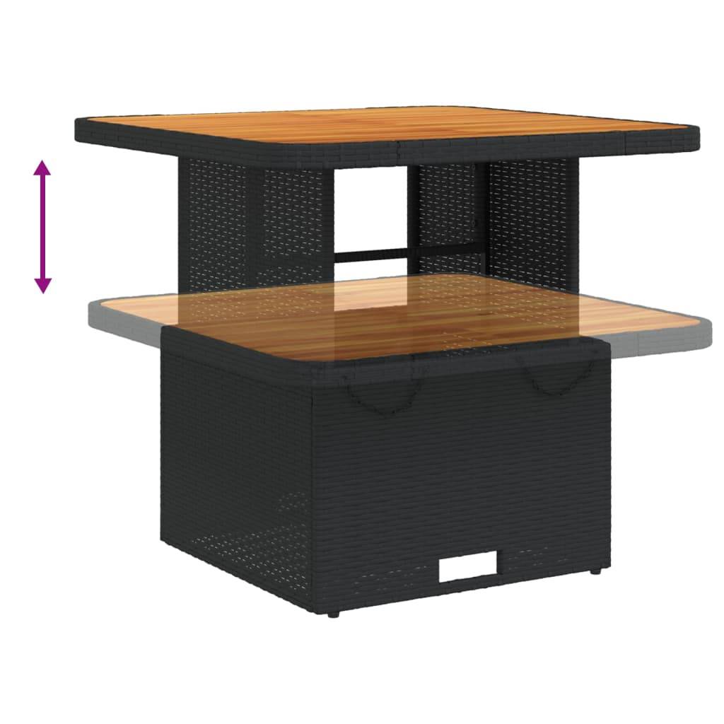 Ensemble repas jardin 2P résine tressée table relevable fauteuils inclinables Noir– ComfortXL Outdoor Living - Image 7