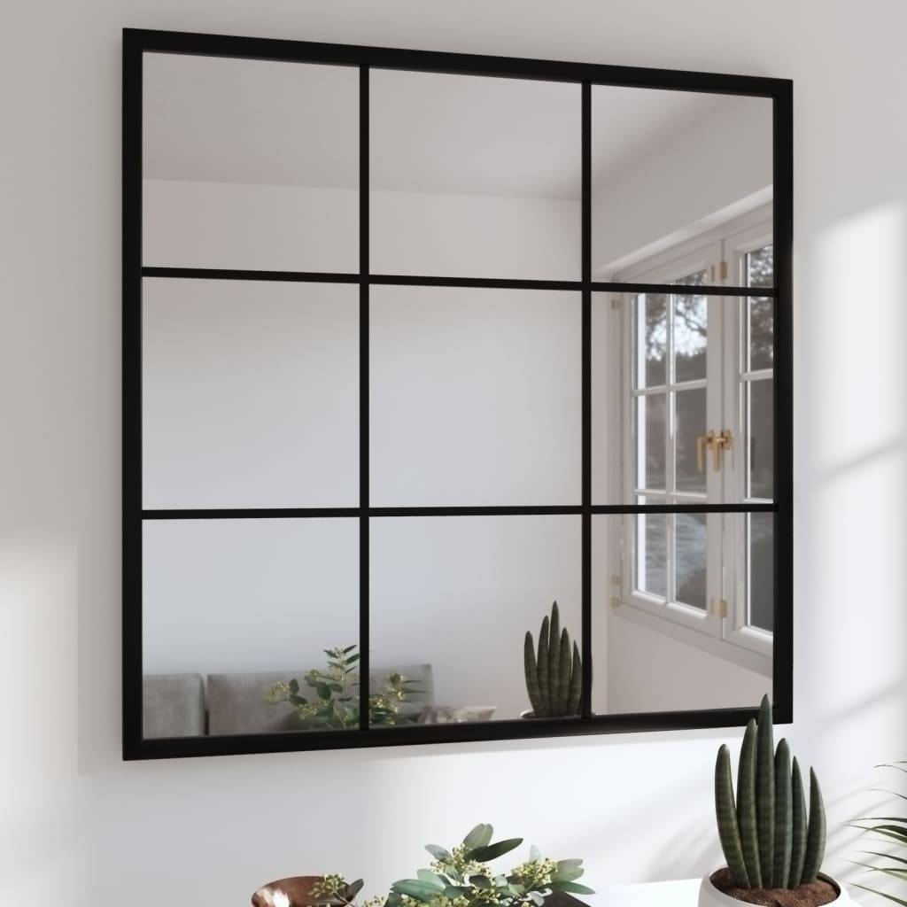 Maison Chic - Miroir mural - Miroir décoratif noir 60x60 cm métal - Image 2