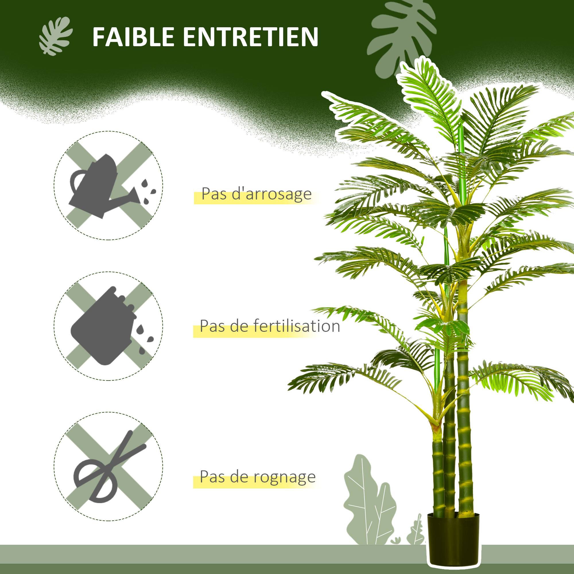 Palmier areca artificiel plastique vert 19.5 x 19.5 x 190 cm - PANGIVO - Image 7