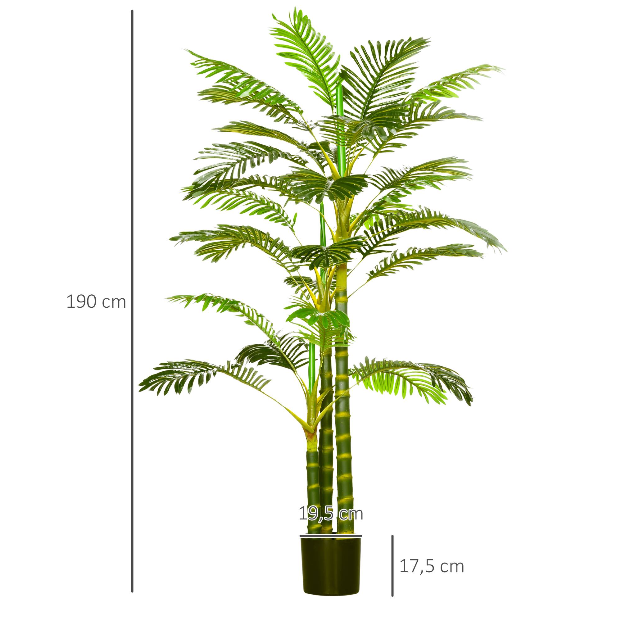 Palmier areca artificiel plastique vert 19.5 x 19.5 x 190 cm - PANGIVO - Image 5