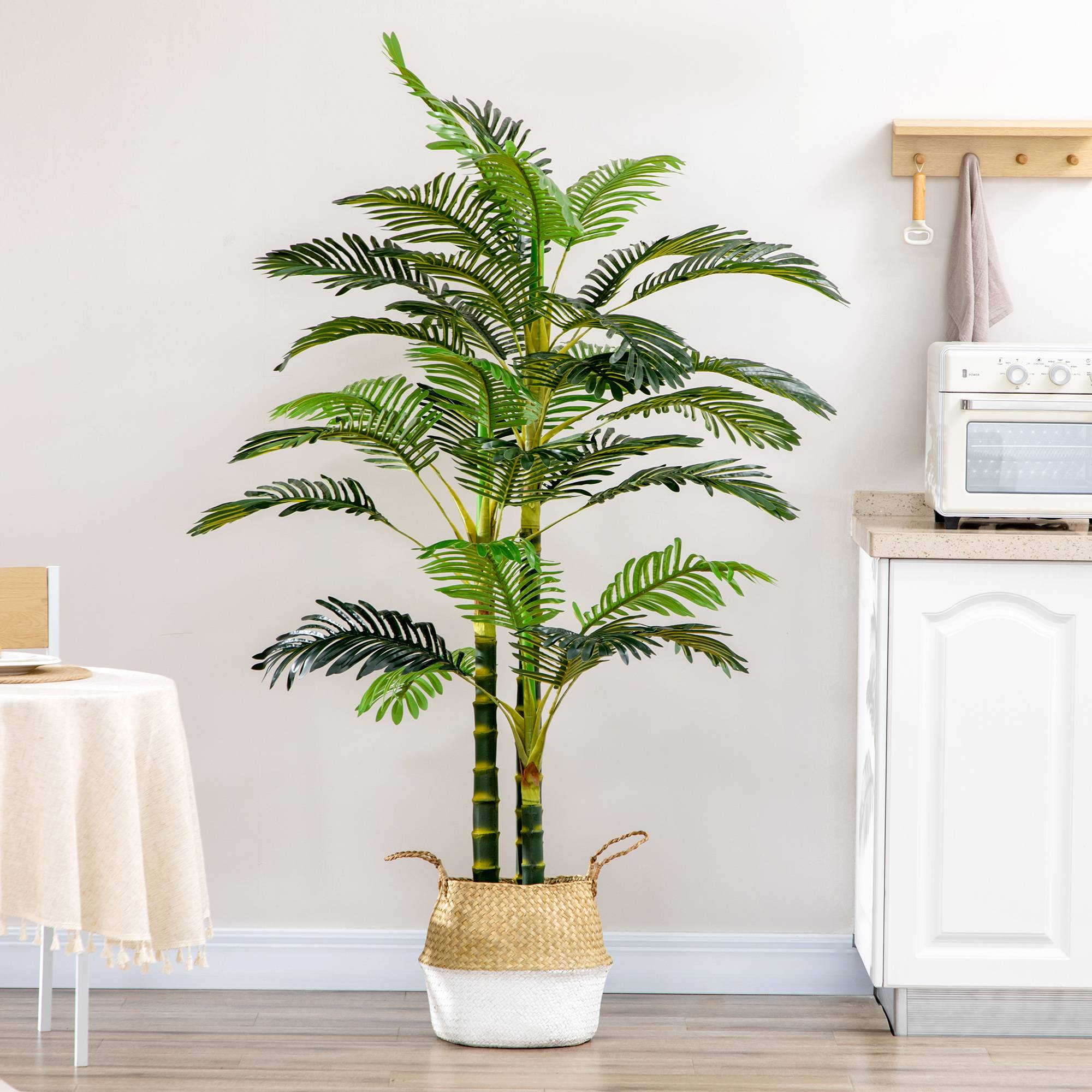 Palmier areca artificiel plastique vert 19.5 x 19.5 x 190 cm - PANGIVO - Image 8