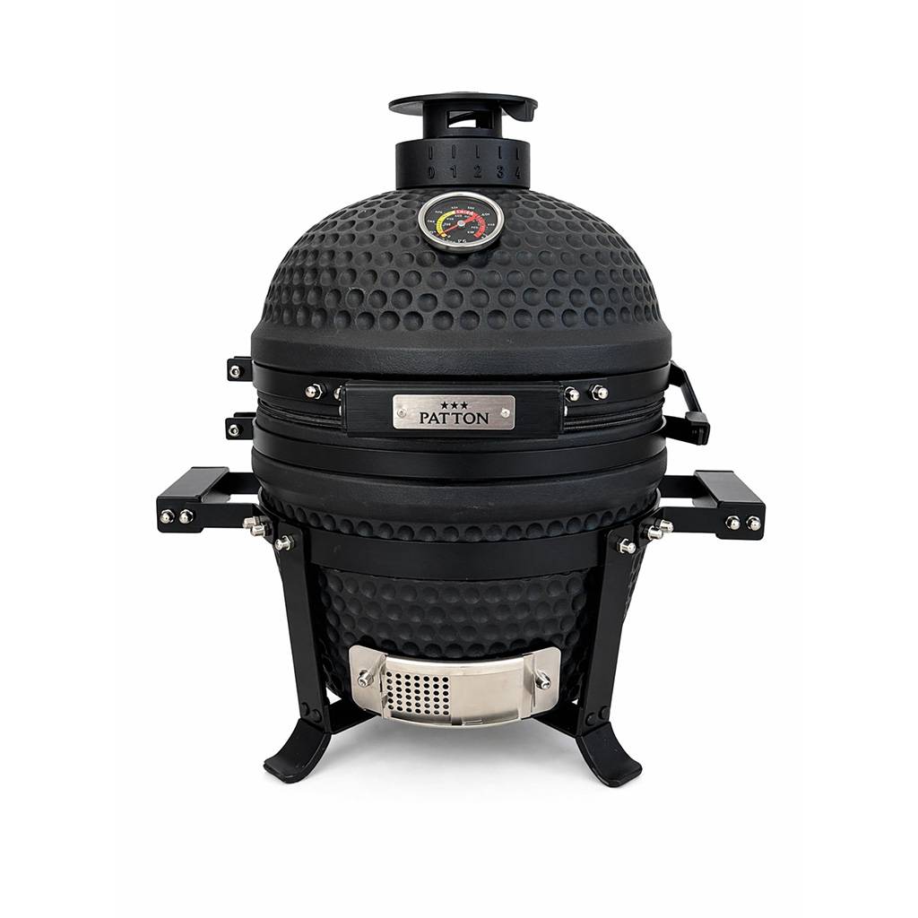 Barbecue kamado en céramique à poser Patton Premium Mini 13" - Grille Ø 27 cm - noir mat - Image 1