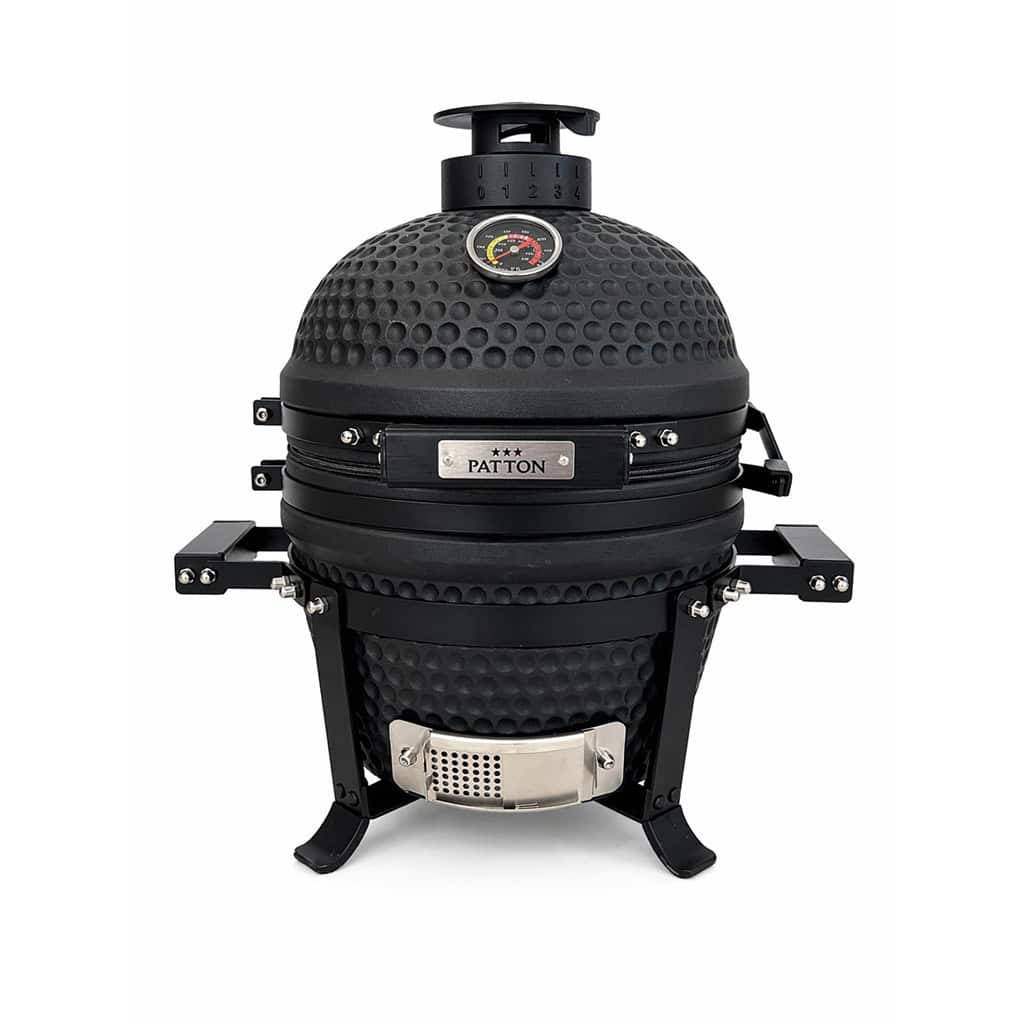 Barbecue kamado en céramique à poser Patton Premium Mini 13" - Grille Ø 27 cm - noir mat - Image 4