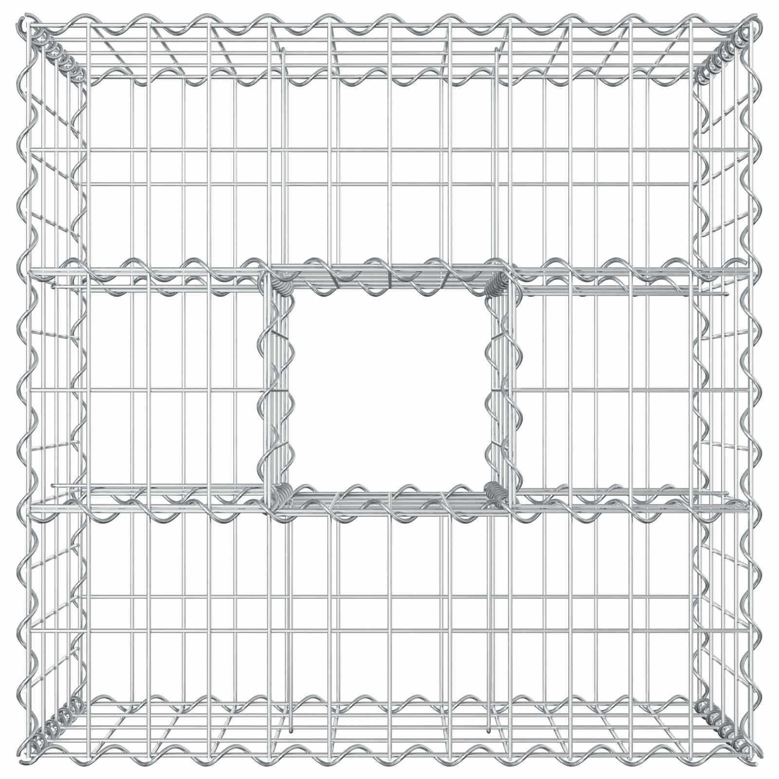 Lit surélevé gabion Acier galvanisé Argenté 60 x 60 x 40 cm - PANGIVO - Image 7