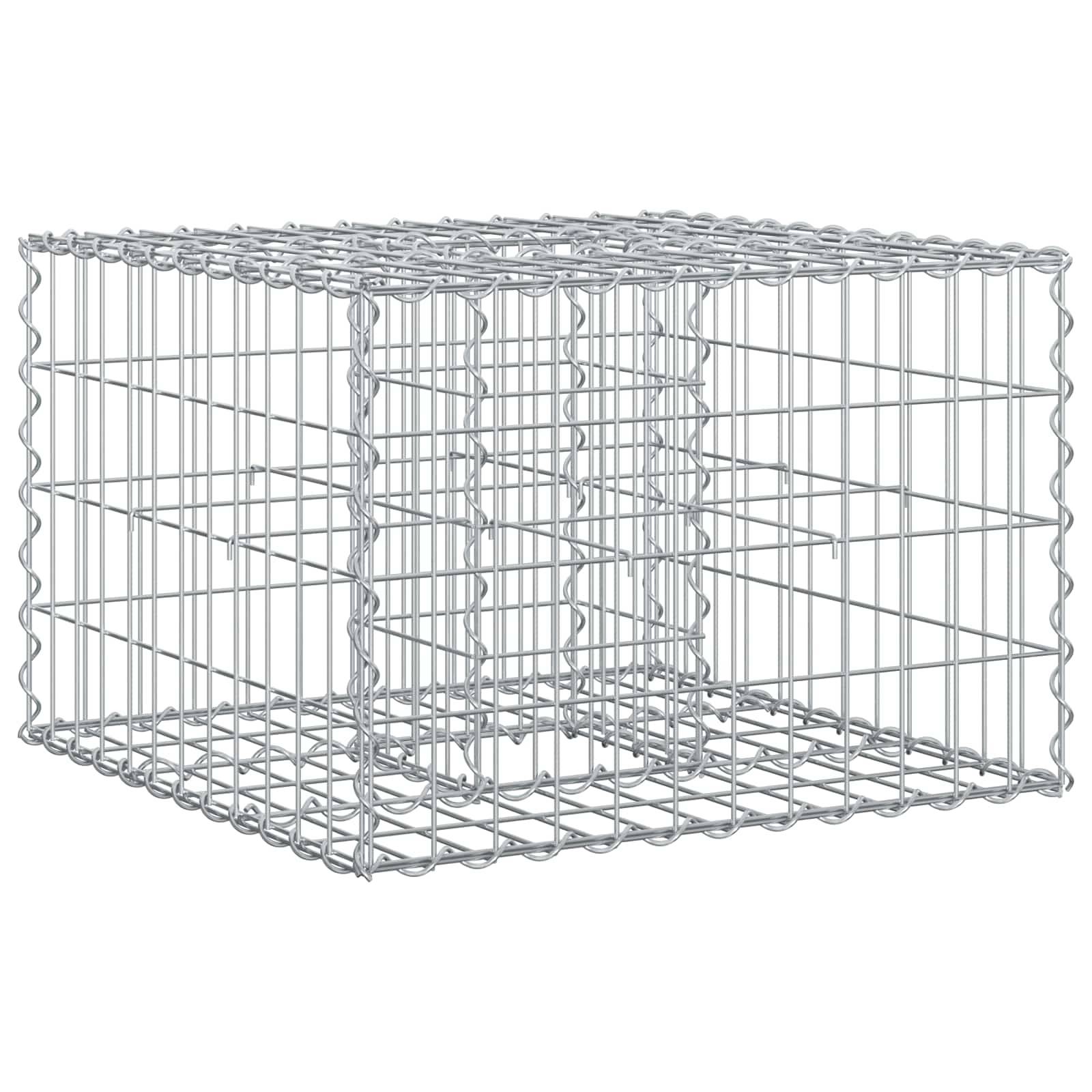Lit surélevé gabion Acier galvanisé Argenté 60 x 60 x 40 cm - PANGIVO - Image 2
