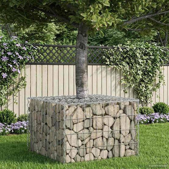 Lit surélevé gabion Acier galvanisé Argenté 60 x 60 x 40 cm - PANGIVO - Image 1