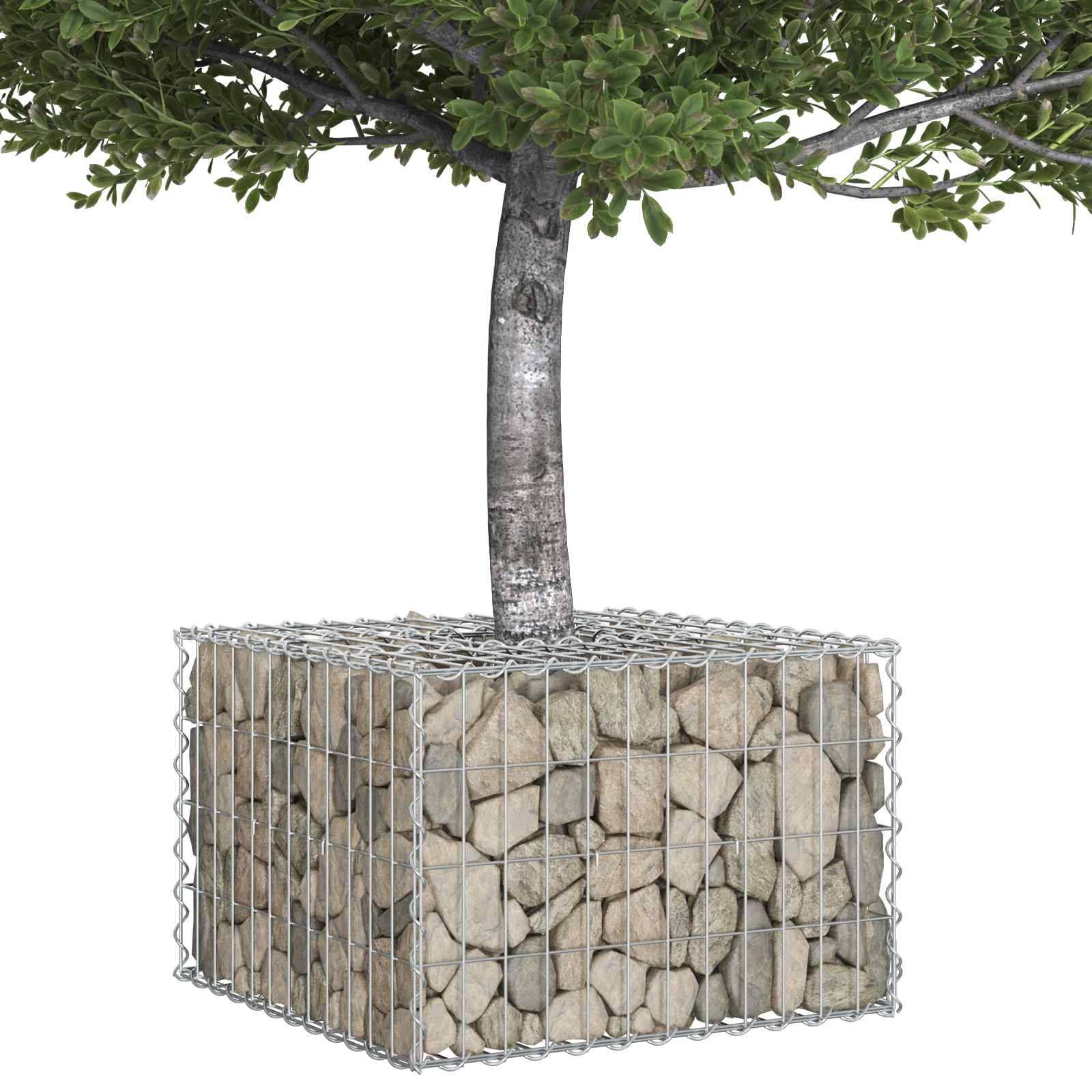 Lit surélevé gabion Acier galvanisé Argenté 60 x 60 x 40 cm - PANGIVO - Image 3