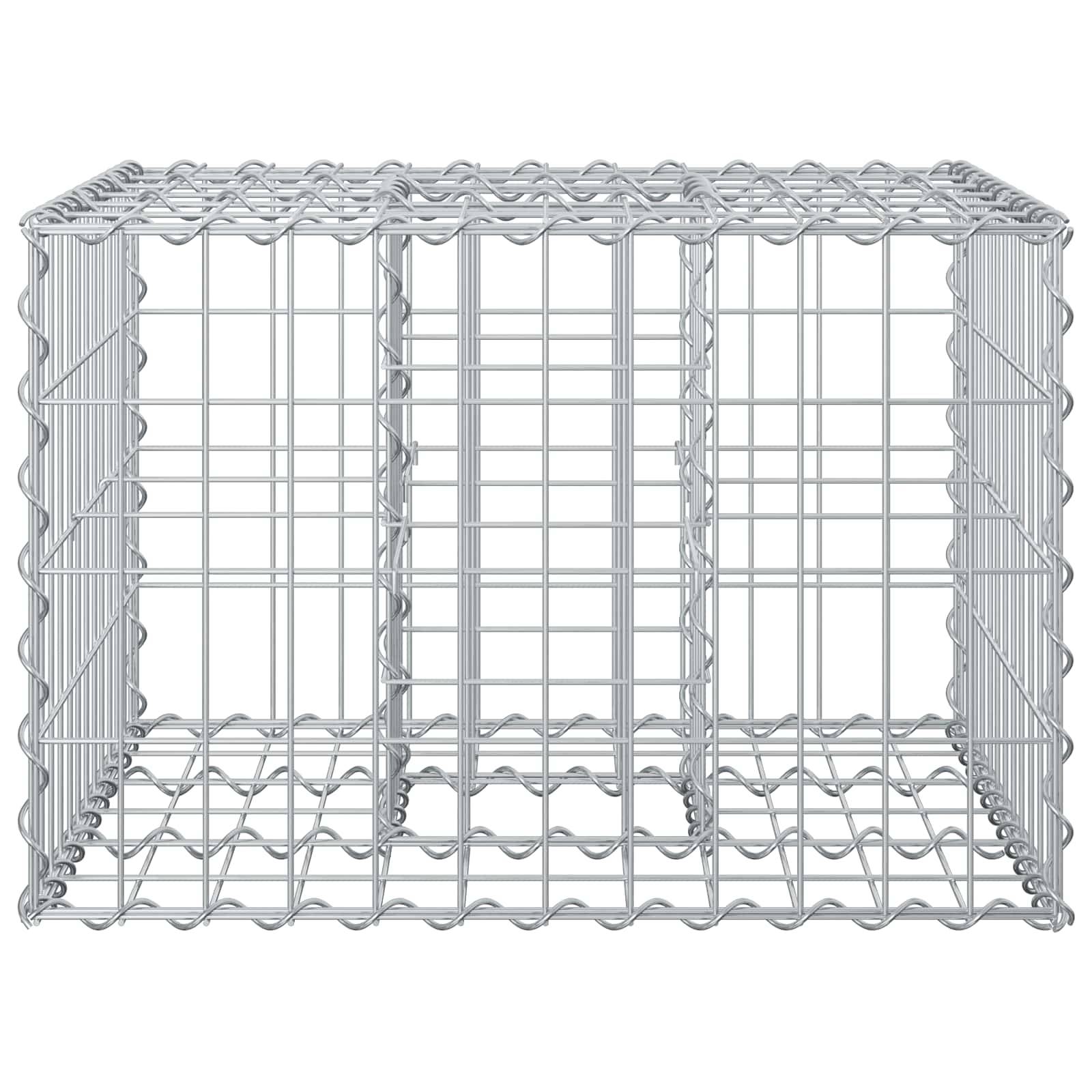 Lit surélevé gabion Acier galvanisé Argenté 60 x 60 x 40 cm - PANGIVO - Image 6