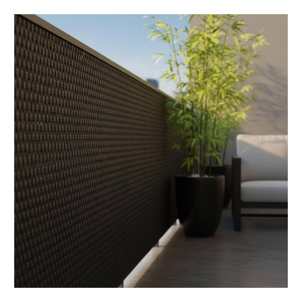 Rattan Art - Brise-vue en résine tressée pour balcon et clôture coloris marron foncé 0.9 x 5 m - Imagen 2