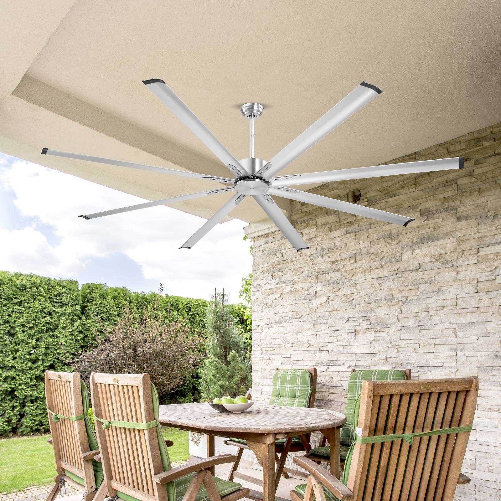 VEVOR Ventilateur plafond sans lumière 243 cm, 8 pales alu, télécommande, nickel brossé. - Image 8