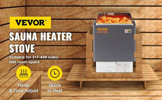 VEVOR Poêle électrique sauna 9 KW, pour 9-13 m³, chauffe 104-221°F, en acier inox avec contrôle externe. - Image 9