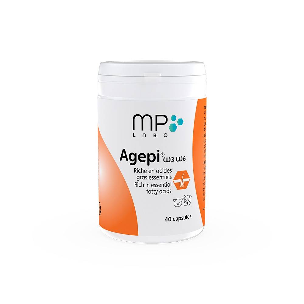 Agepi Omega 3 et 6 Compléments alimentaires pour pelage chiens et chats 40 Capsules - Imagen 3