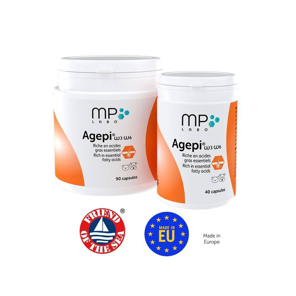 Agepi Omega 3 et 6 Compléments alimentaires pour pelage chiens et chats 40 Capsules - Imagen 4