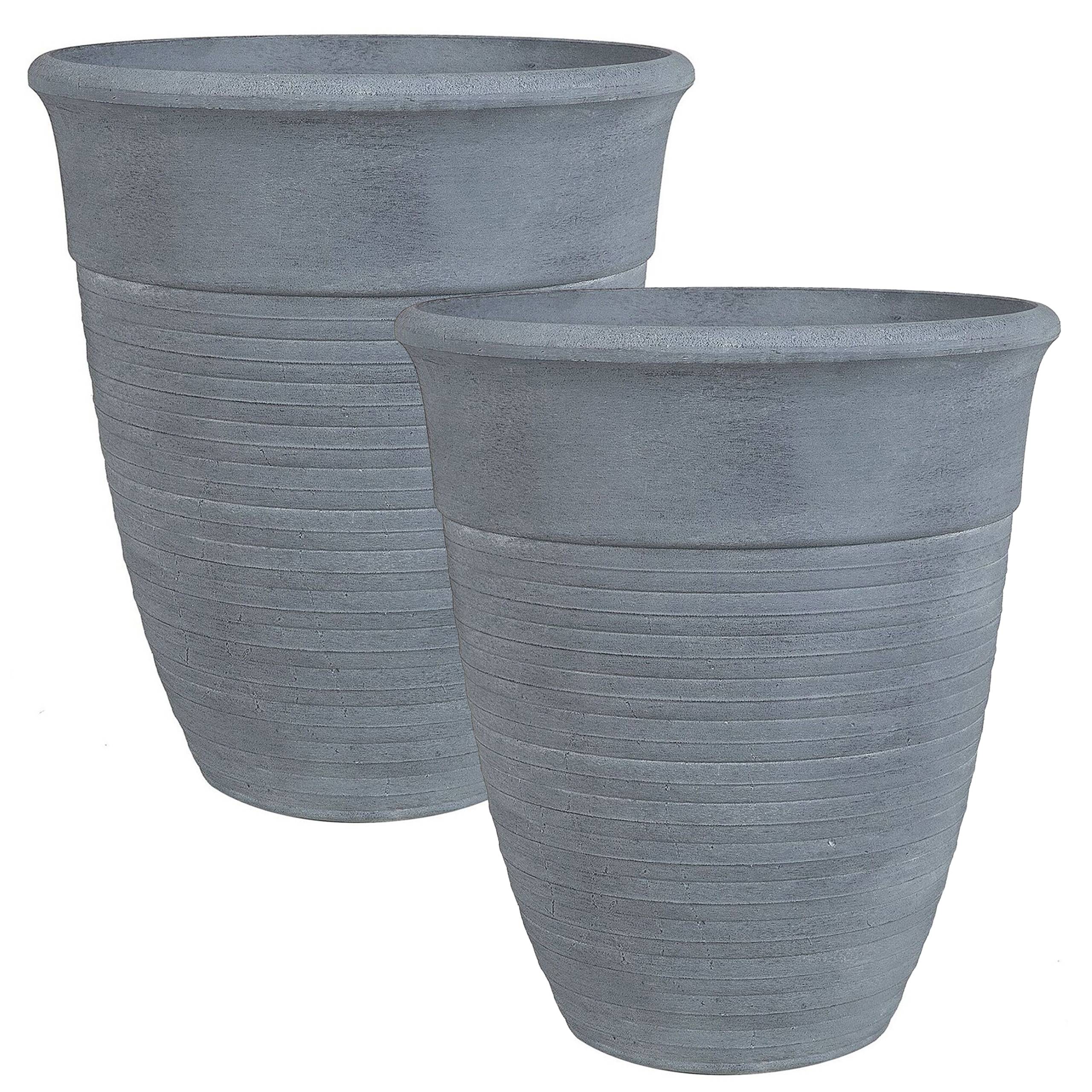 Beliani - Cache-pot d'extérieur Fibre d'argile Gris KATALIMA - 43x43x49- Beliani - Imagen 2