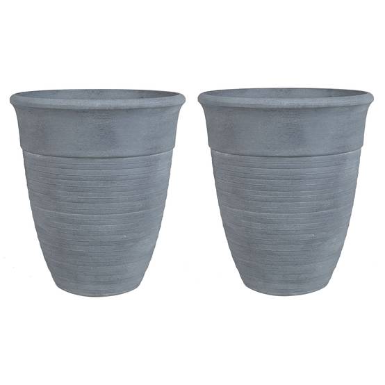 Cache-pot d'extérieur Fibre d'argile Gris KATALIMA - Beliani - Image 1