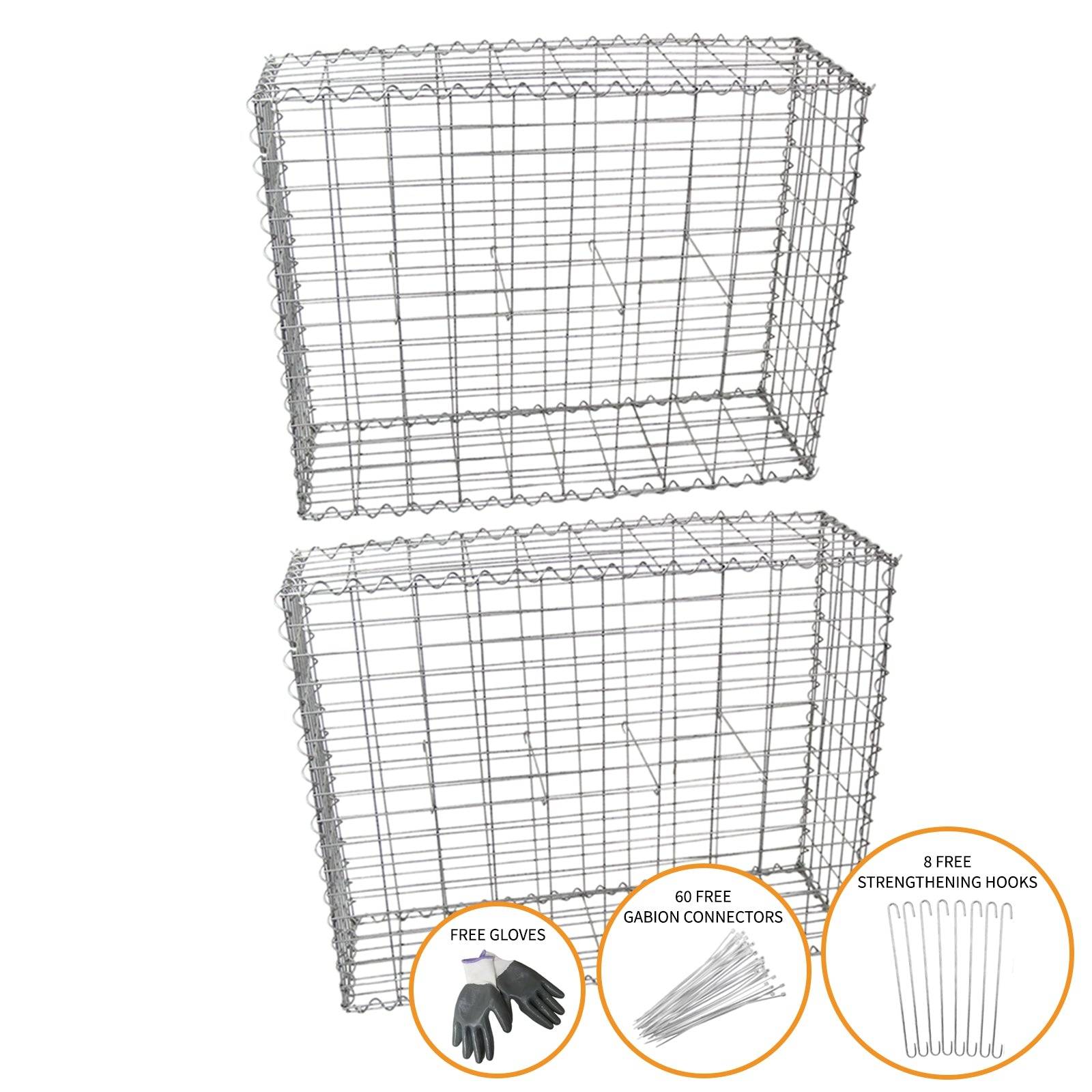 Monstershop - MonsterShop Lot de 2 Paniers de Gabions 100 x 95 x 30cm - Imagen 2