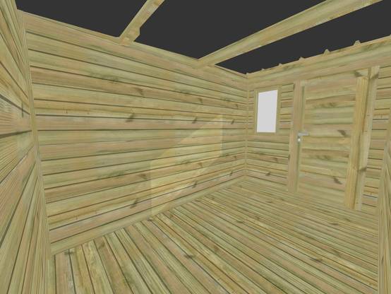 Abri Français - ABRI DE JARDIN bois Pin traité autoclave 27mm - 4,14x3,44m / 14m2 - Bac acier - Plancher bois - Image 5
