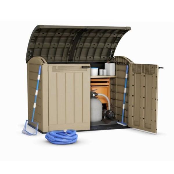 Sans Marque - Keter Coffre de rangement KETER Store-It-out Ultra, coffre de jardin résistant aux intempéries, Beige - 2000L - 177x113x134 cm - Image 3
