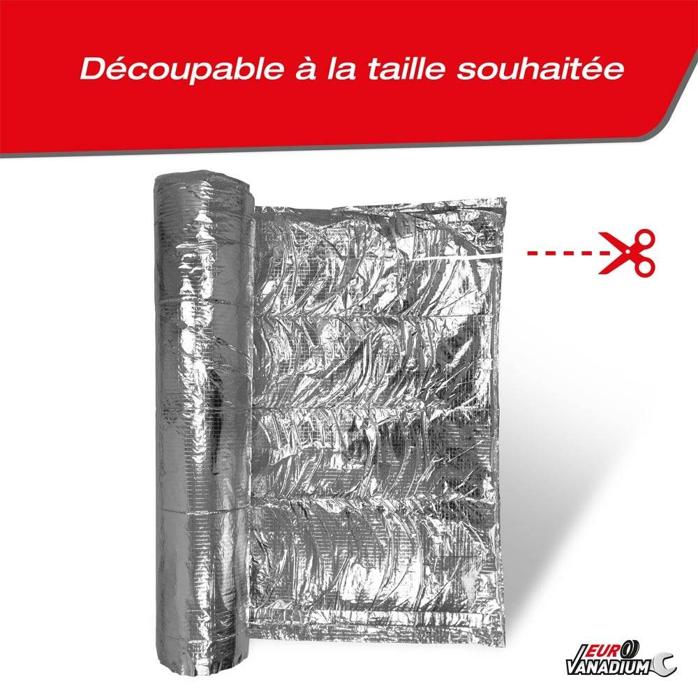 Isolant multicouche mince pour toiture et rénovation - Isolation thermique et phonique découpable 27 épaisseurs 10 m² Gris - Image 4