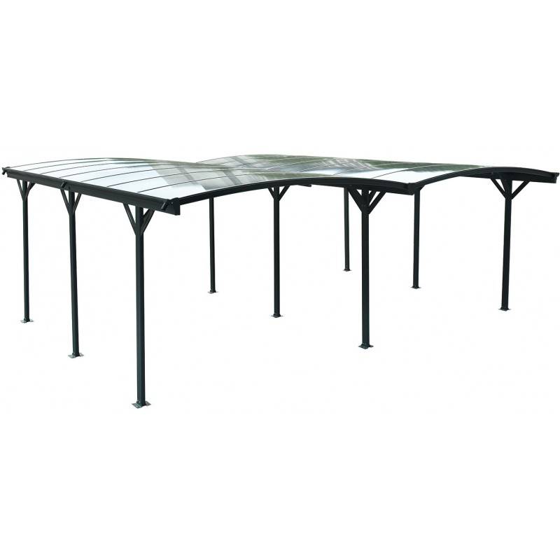 X-Metal - Carport double 30,3 m² aluminium polycarbonate 6mm X-METAL anthracite kit ancrage - Image 5