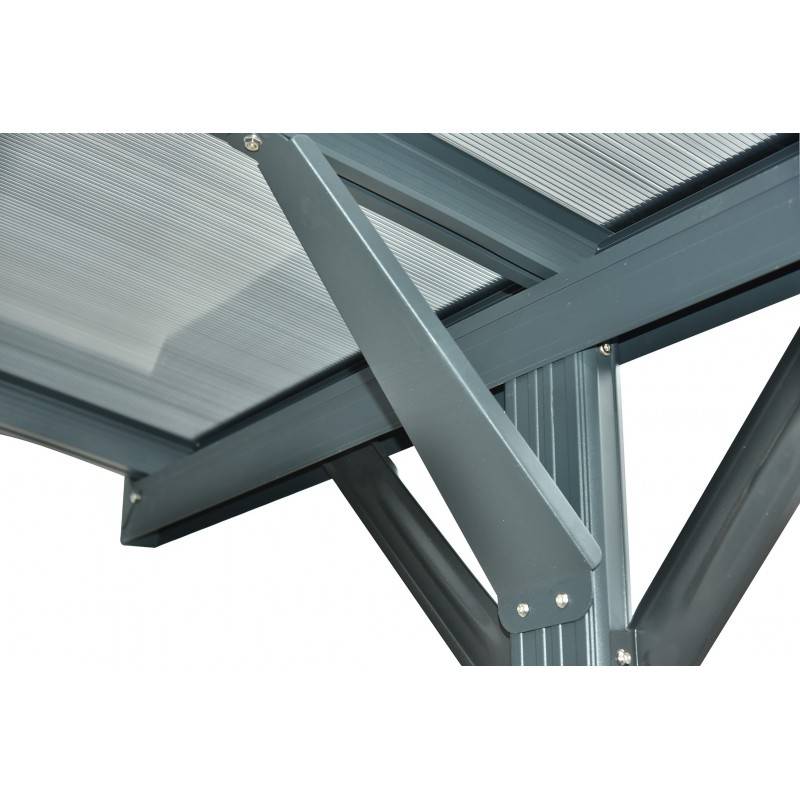 X-Metal - Carport double 30,3 m² aluminium polycarbonate 6mm X-METAL anthracite kit ancrage - Image 6