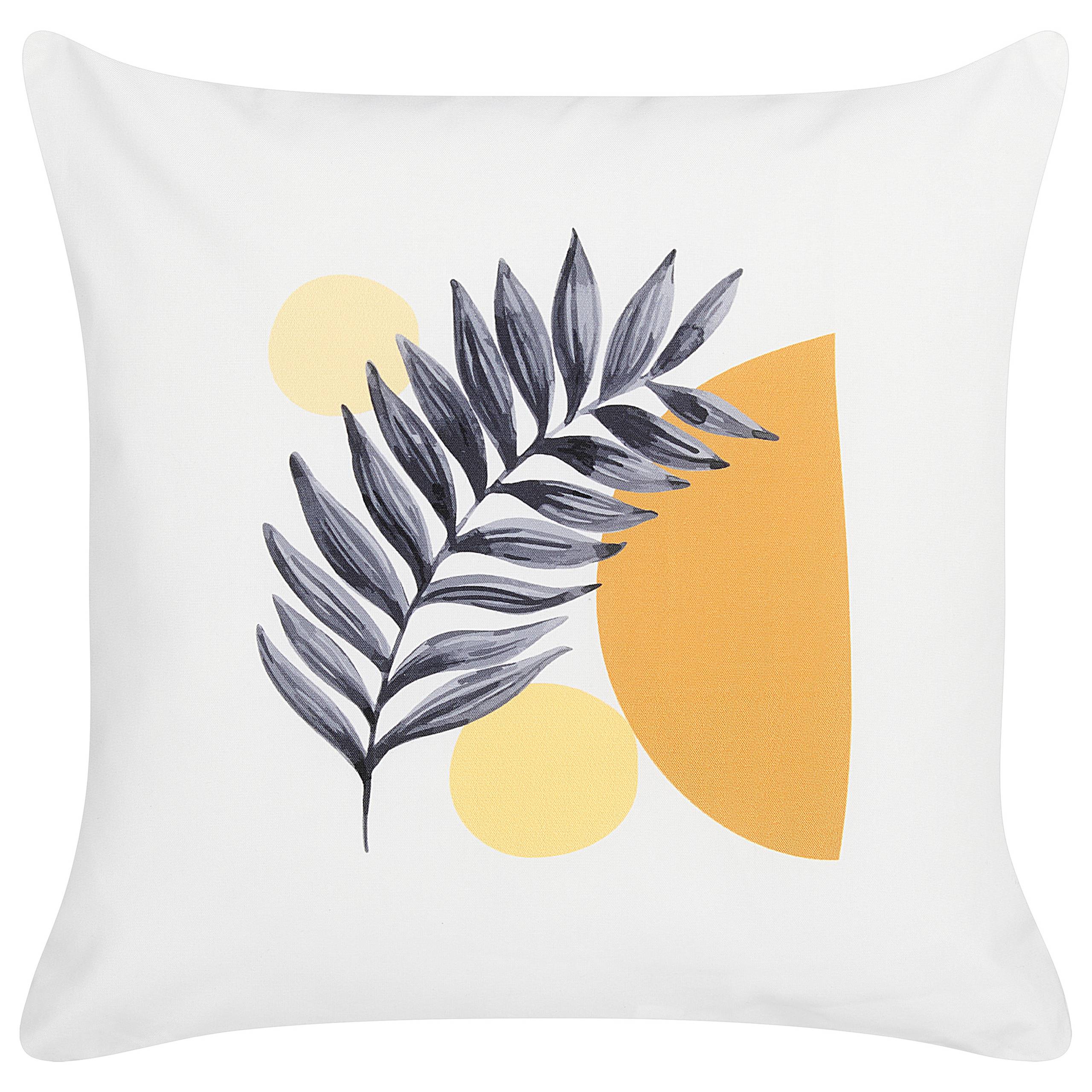 Beliani - 2 Coussins Décoratifs de Jardin Tissu Blanc à Motif de Feuilles 45 x 45 cm Très Confortable pour l'Extérieur ou Intérieur Housses Amovibles - Imagen 4