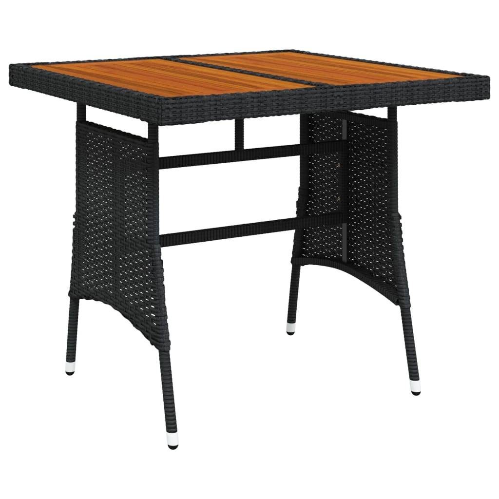 PANGIVO - Table de jardin noir résine tressée et acacia 70 x 70 x 72 cm - PANGIVO - Image 2