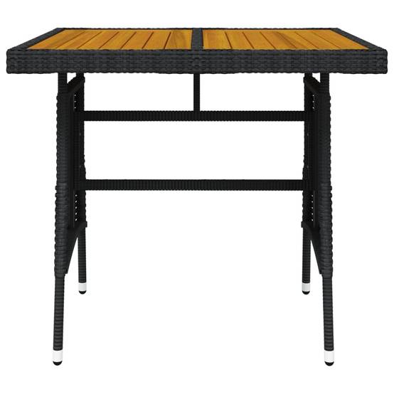 PANGIVO - Table de jardin noir résine tressée et acacia 70 x 70 x 72 cm - PANGIVO - Image 3