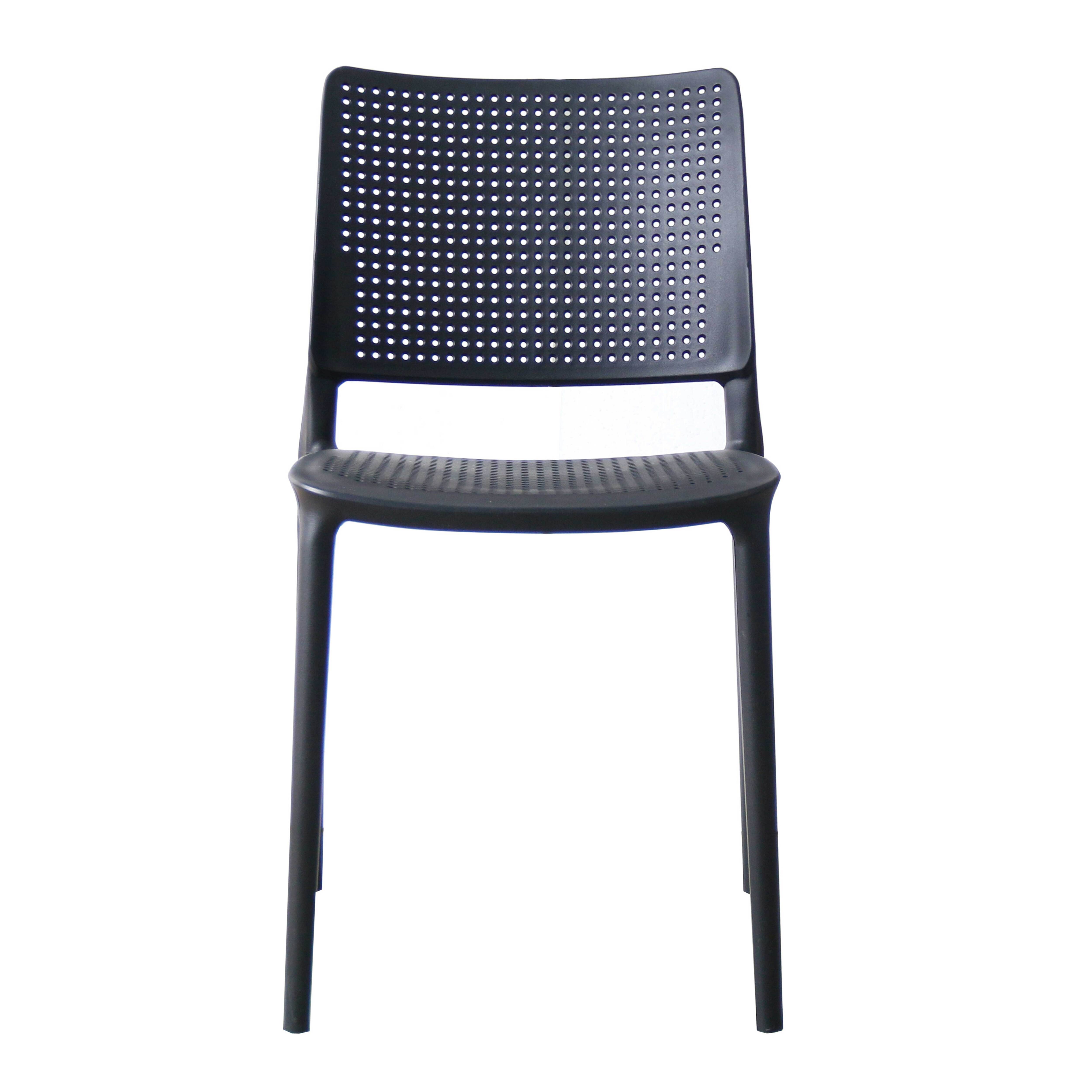 Oviala - Chaise de terrasse ajourée en plastique noire Riga - Oviala - Imagen 5