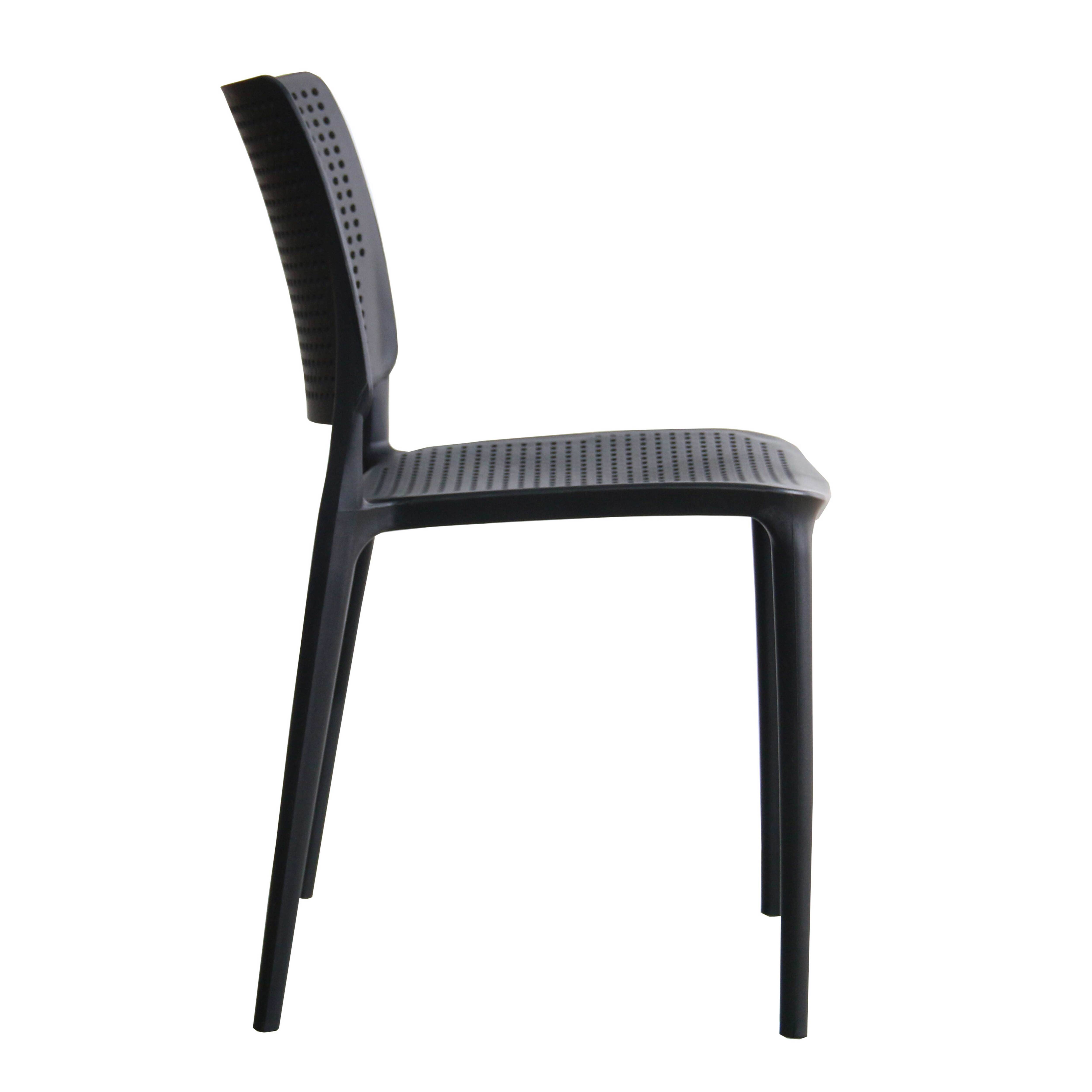 Oviala - Chaise de terrasse ajourée en plastique noire Riga - Oviala - Imagen 4