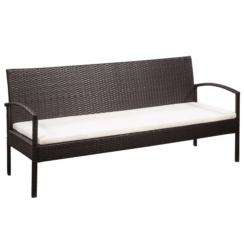 Vidaxl - Salon de jardin 5 pcs avec coussins Résine tressée Marron vidaXL 44184 - Imagen 2