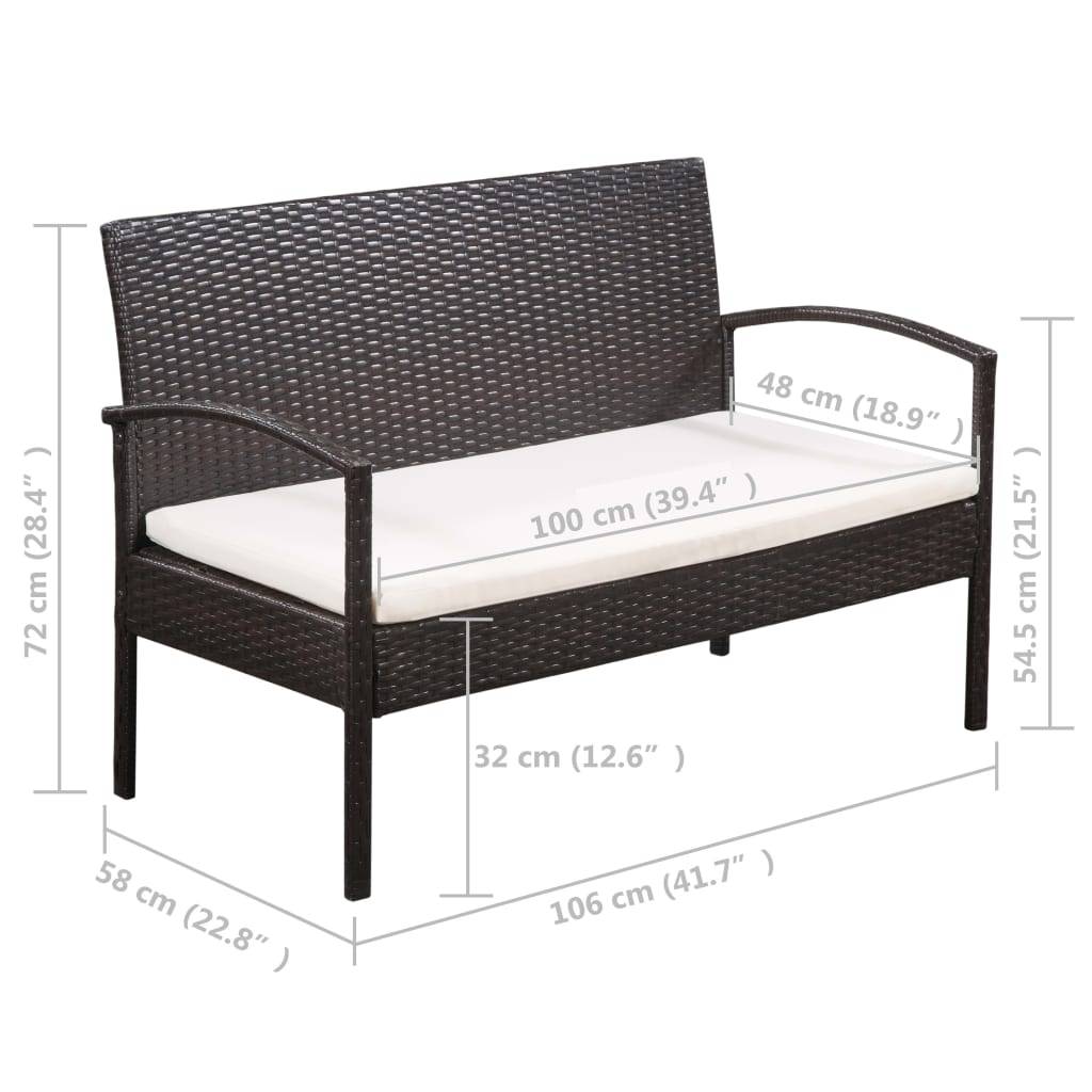 Vidaxl - Salon de jardin 5 pcs avec coussins Résine tressée Marron vidaXL 44184 - Imagen 7