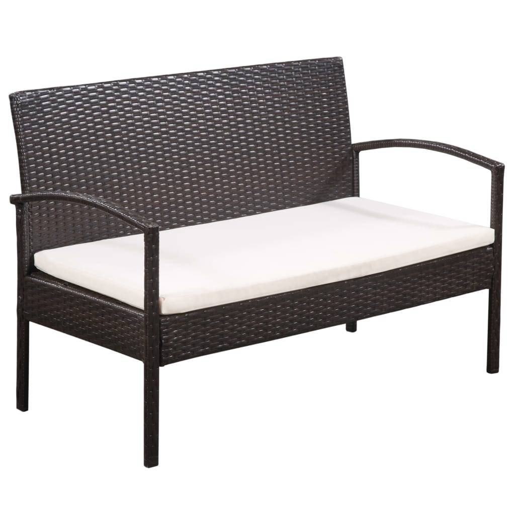 Vidaxl - Salon de jardin 5 pcs avec coussins Résine tressée Marron vidaXL 44184 - Imagen 4