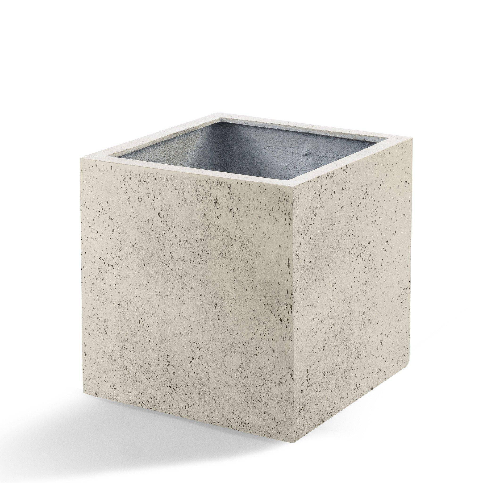 Pot Grigio Cube Blanc Antique 50 cm- La Green Touch - Imagen 1