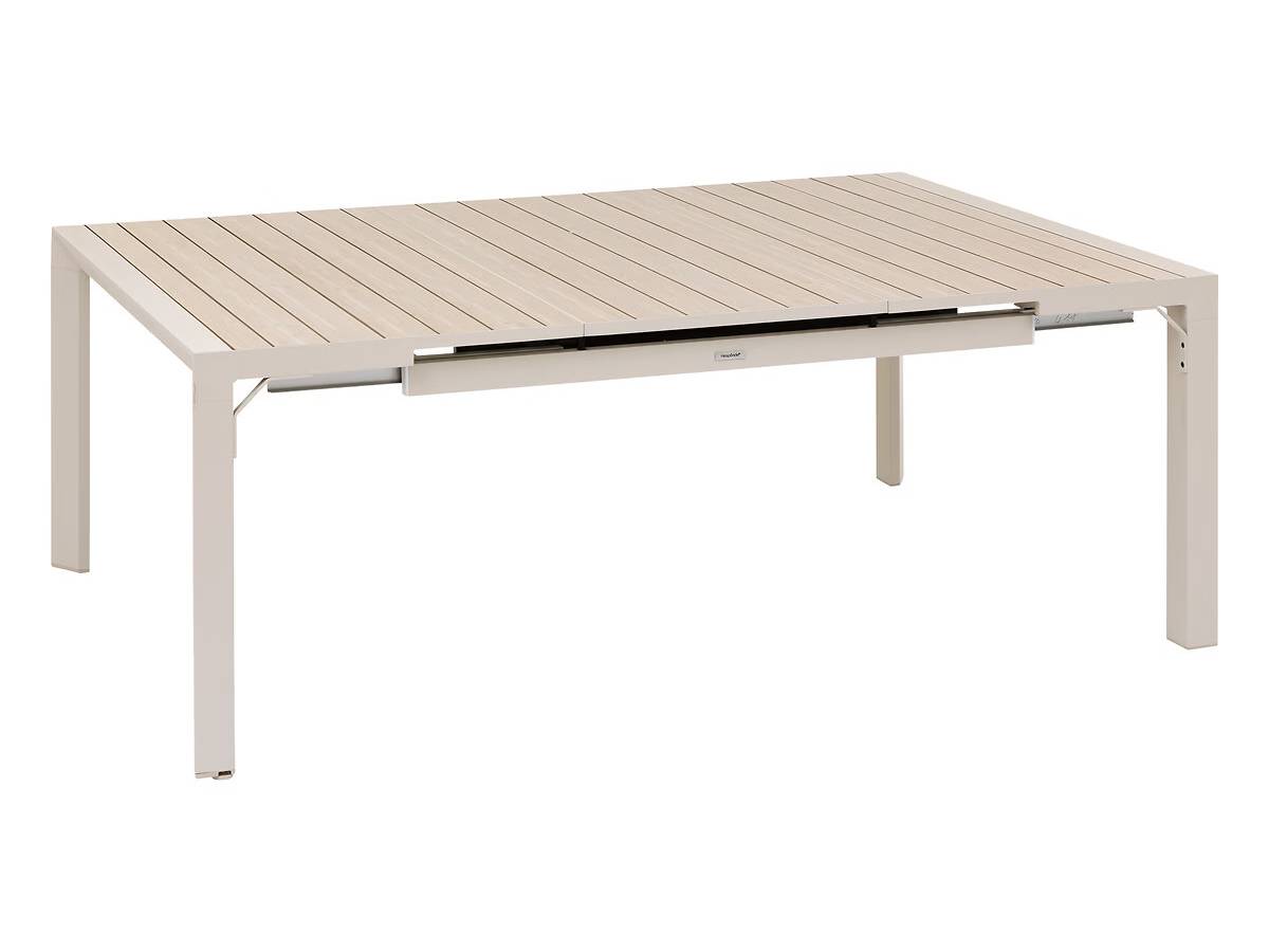 Hesperide - Table de jardin carrée extensible alu Evasion 8/10 places Beige/lin + 10 fauteuils - Hespéride - Image 4