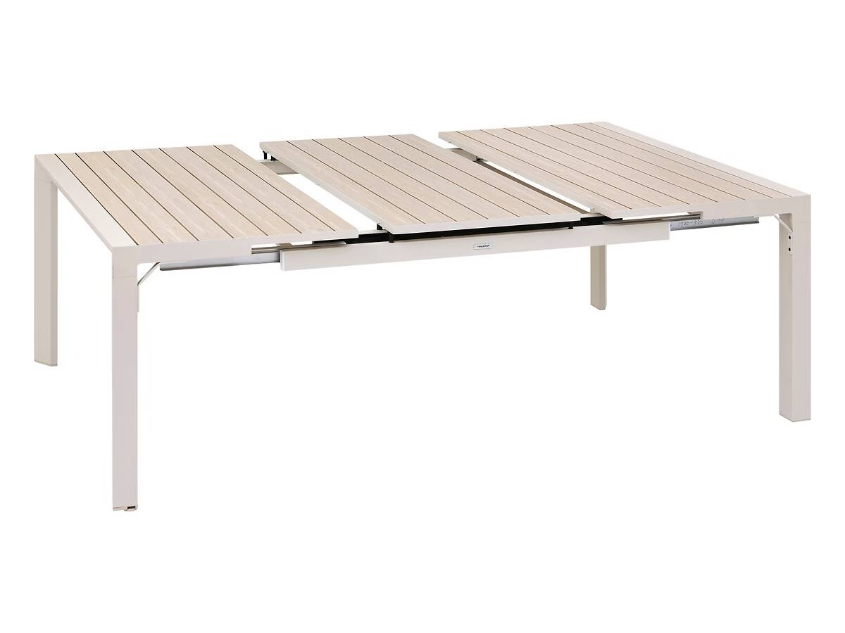 Hesperide - Table de jardin carrée extensible alu Evasion 8/10 places Beige/lin + 10 fauteuils - Hespéride - Image 3