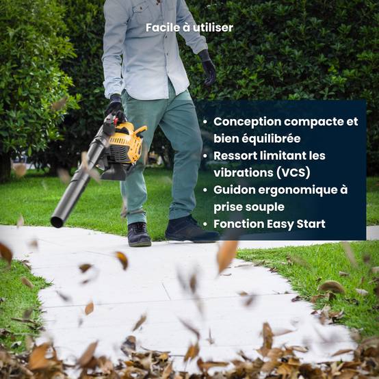 Stiga - Souffleur à feuilles thermique BL 530, Moteur 27,6 cm³ (0,8 kW) avec système anti-vibration et démarrage facile, puissant - STIGA - Image 4