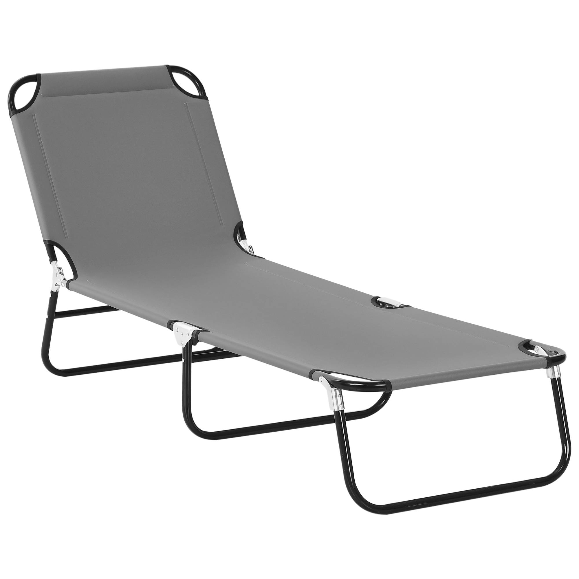 Bain de Soleil Acier Terrasse Séchage Rapide Inclinable 188x56x28cm Gris - ComfortXL Outdoor Living - Image 1