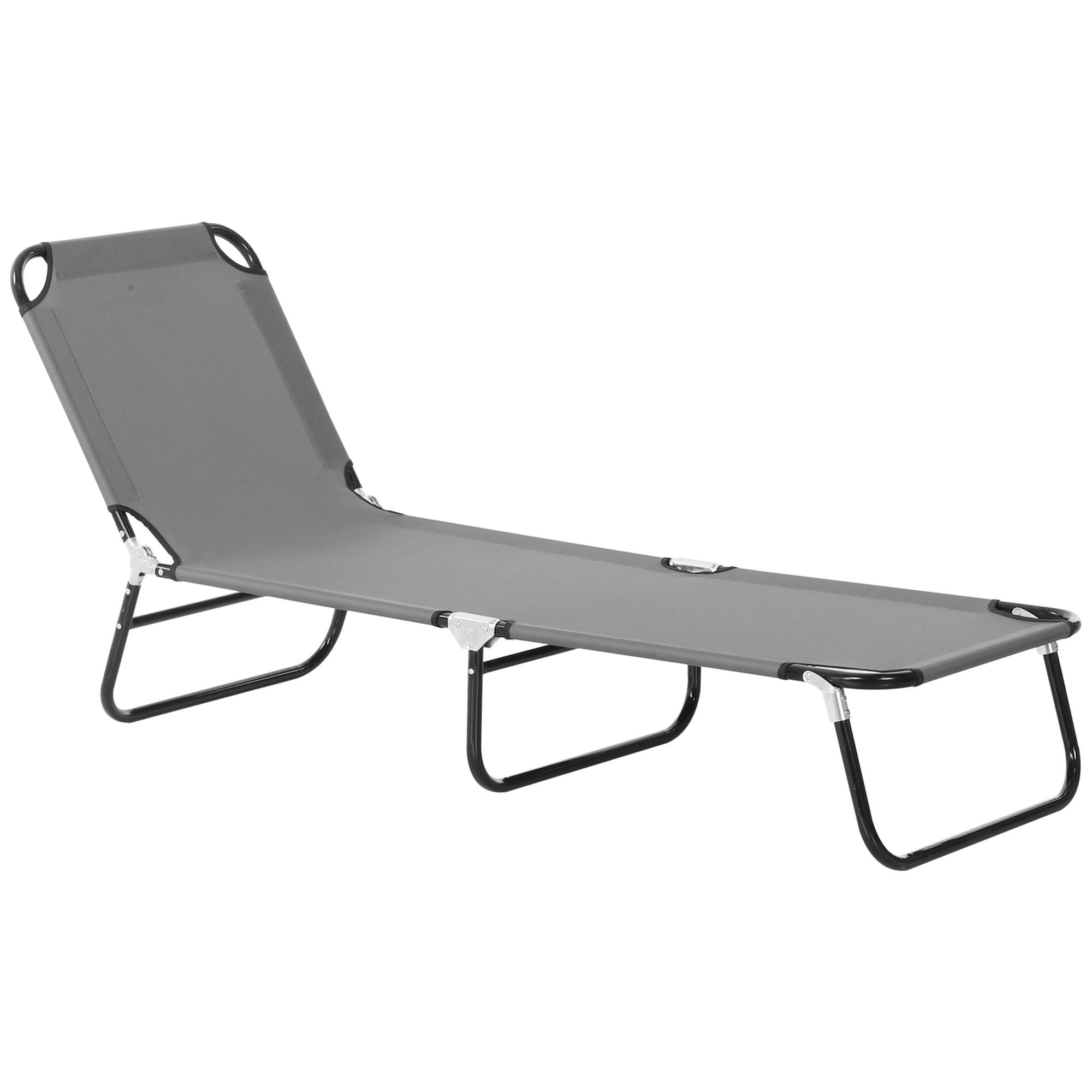 Bain de Soleil Acier Terrasse Séchage Rapide Inclinable 188x56x28cm Gris - ComfortXL Outdoor Living - Image 2