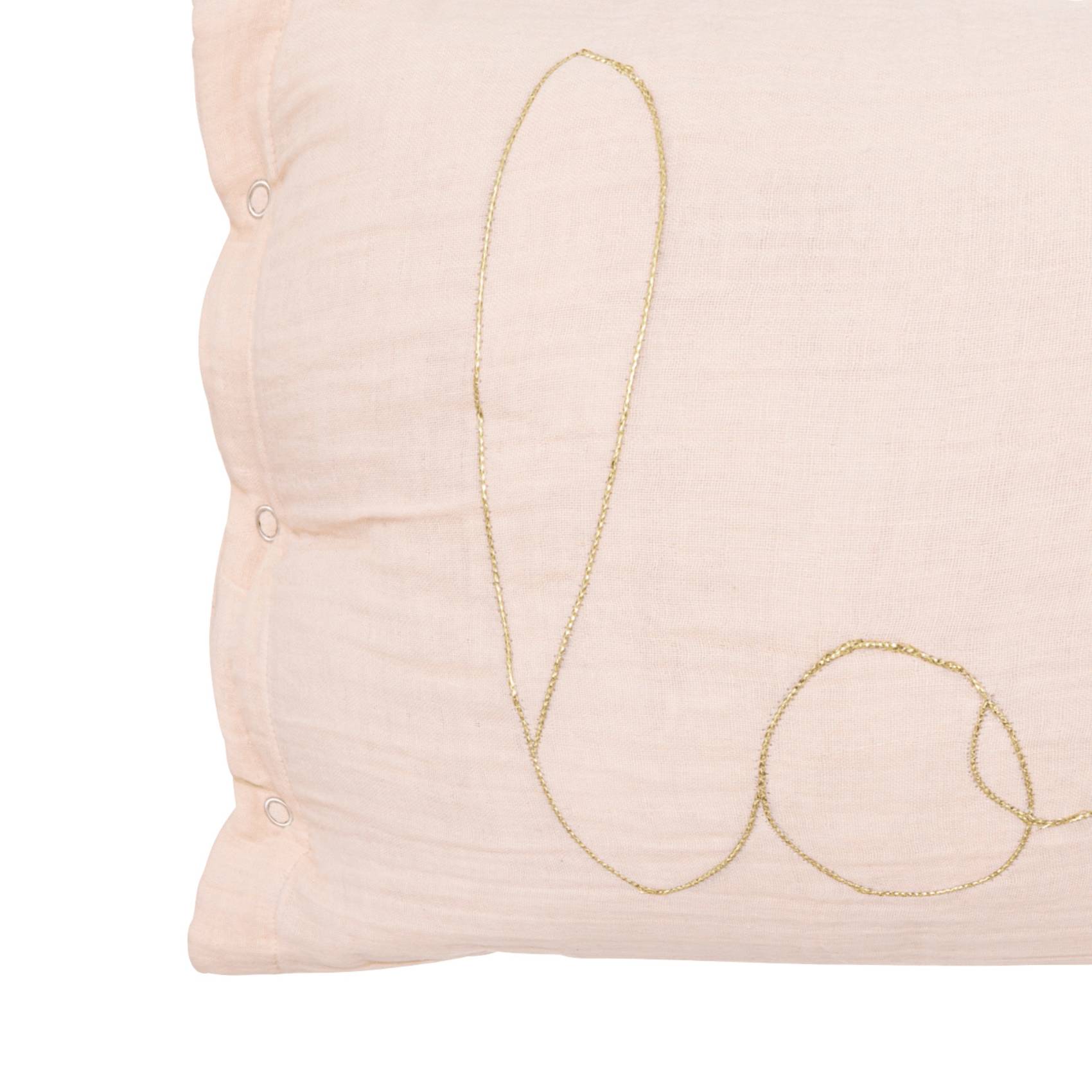 Atmosphera - Coussin gaze de coton avec mot doux - ATMOSPHERA - Coton - Rose Clair - Imagen 2