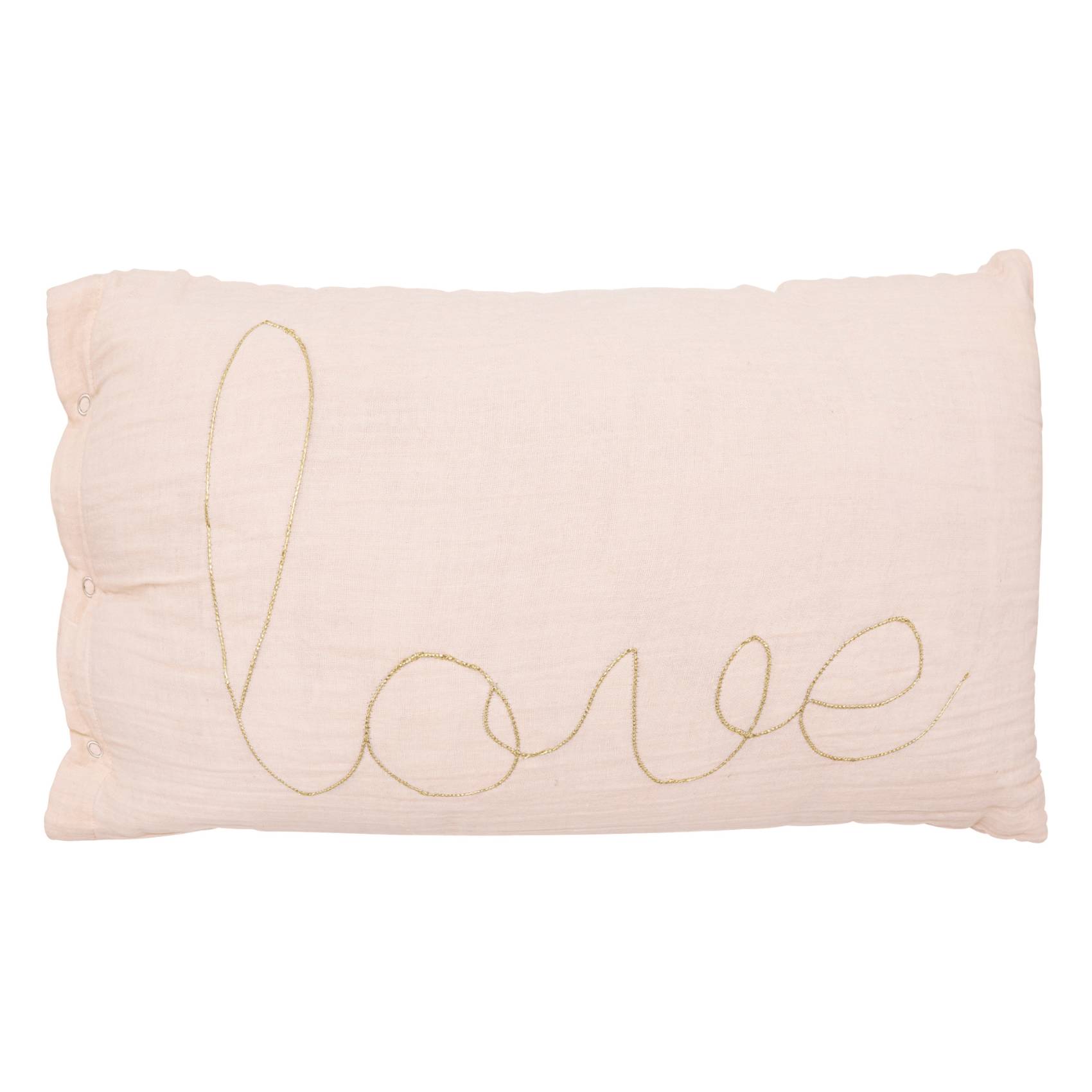 Atmosphera - Coussin gaze de coton avec mot doux - ATMOSPHERA - Coton - Rose Clair - Imagen 1