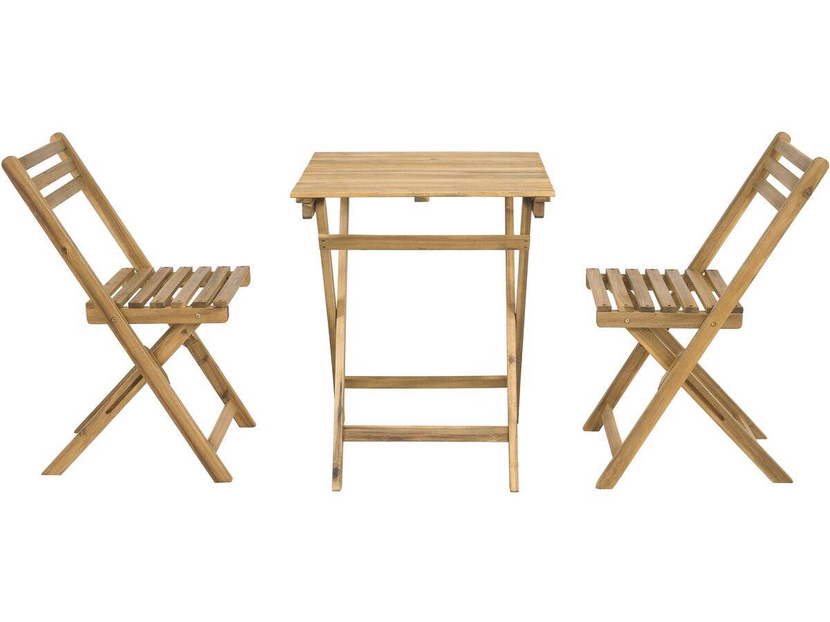 Ensemble Table Et Chaises De Jardin "aldo" En Bois - 2 Places - Marron -habitat Et Jardin
